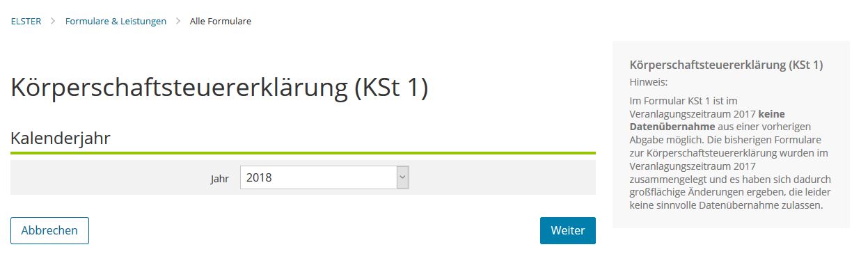 Elster Koerperschaftssteuererklaerung