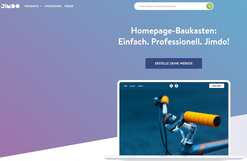 Jimdo Homepage Baukasten