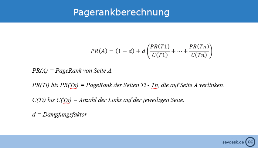sevDesk_PageRankberechnungsformel