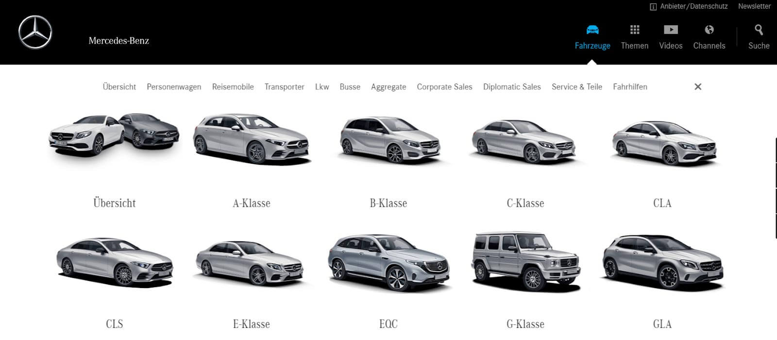Website Farbschema Produktseite