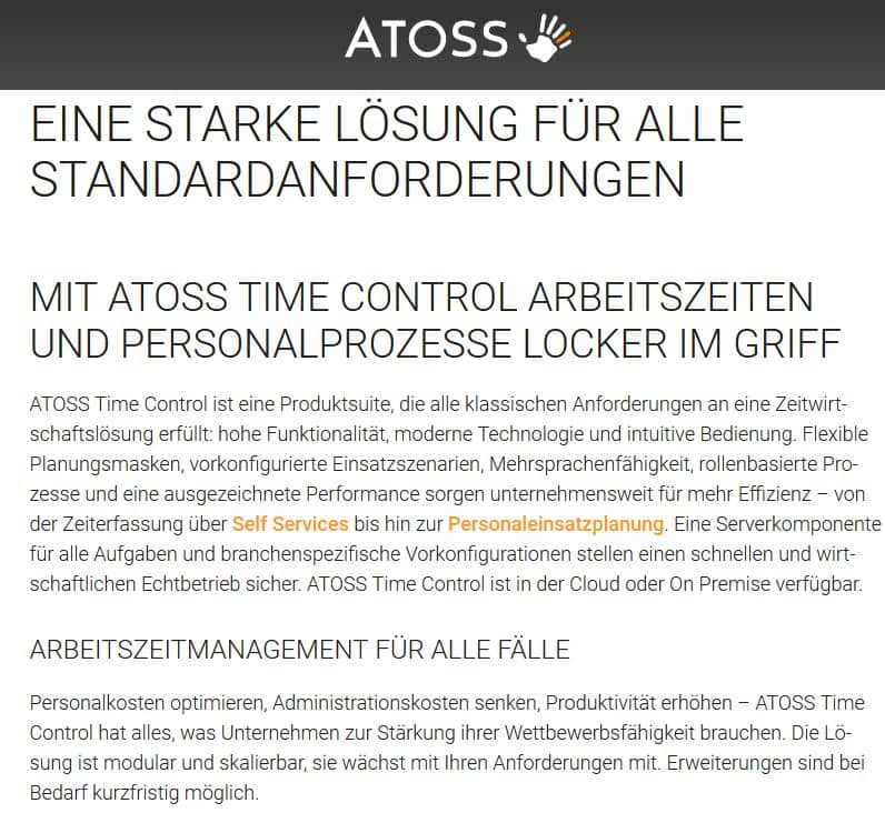 Zeiterfassungs App Atoss