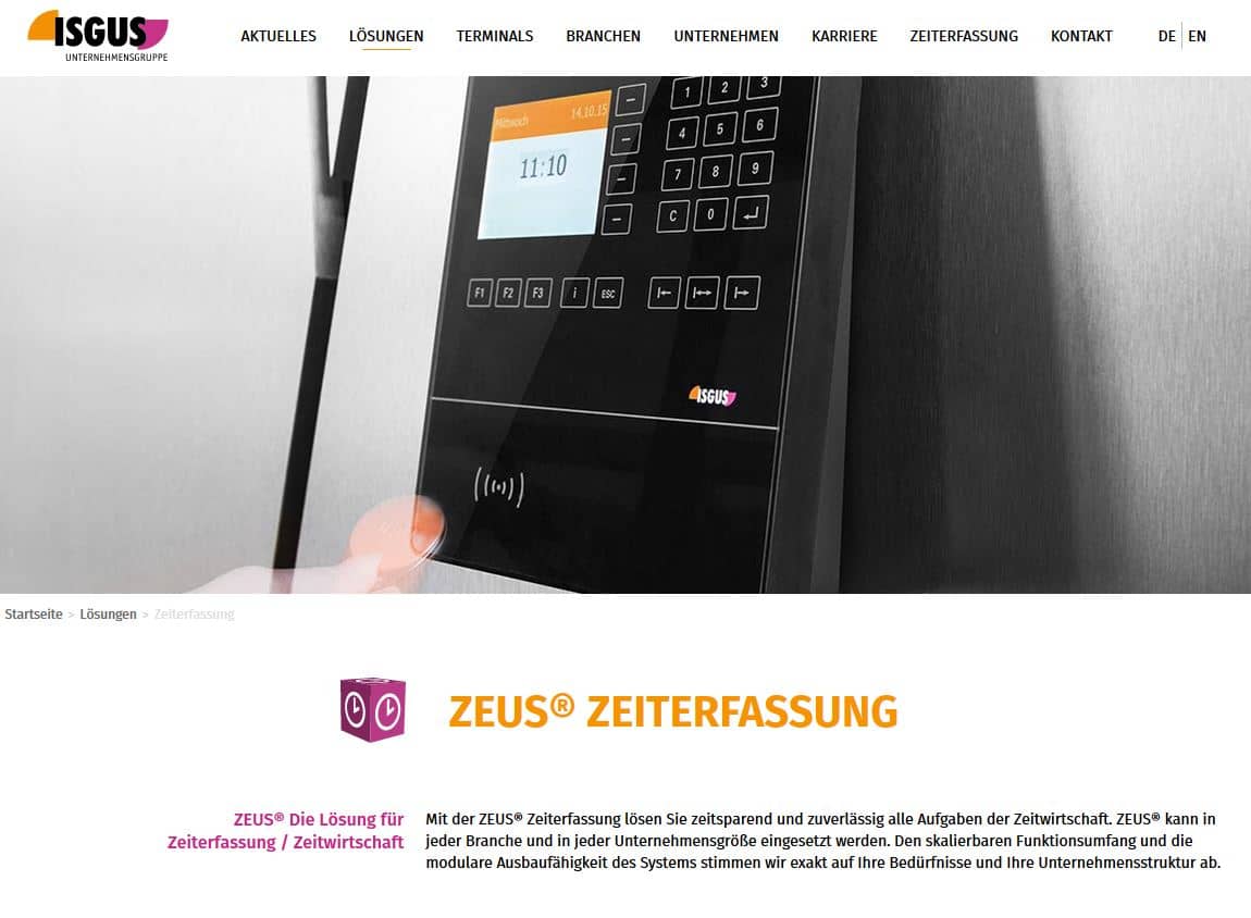 Zeiterfassung App Zeus