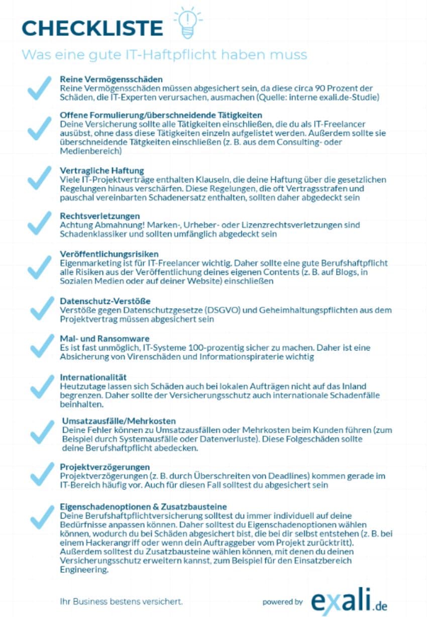 gute it haftpflicht checkliste