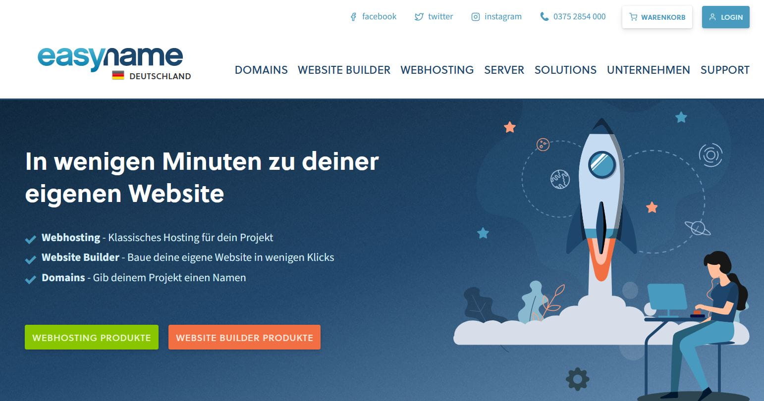 Eigene Domain einrichten mit Easyname