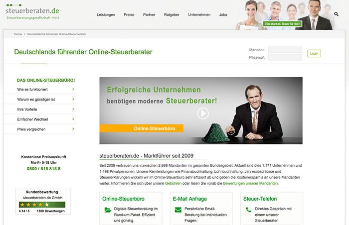 steuerberaten.de ist Deutschlands führendes Online-Steuerbüro