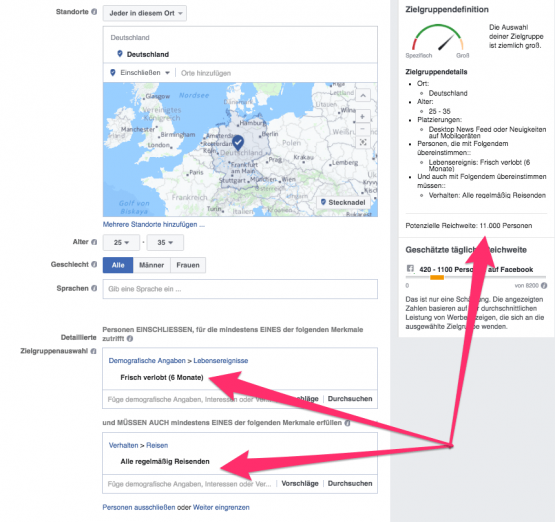 zielgruppe eingrenzen in facebook
